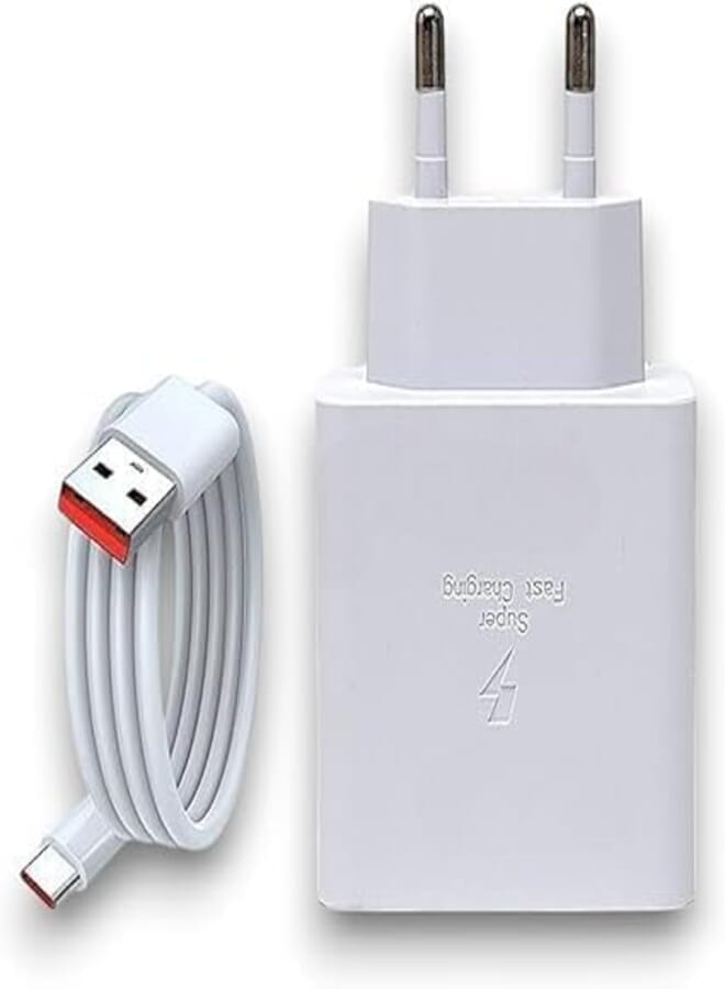 67W USB & Type C Fast Charger Turbo Super Power PD Adapter with USB Type C Cable, Compatible For Redmi Note 13/12/11 Pro/11s/10/13T/12T/12X/11T/POCO X6/M6/X5/X3 Pro/Pad 6/5, AAA+ quality (67W)